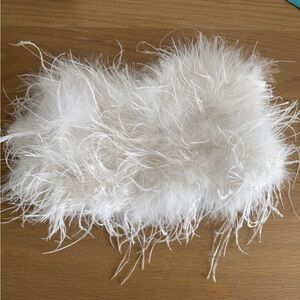 12th Tribe White Faux Fur tube top